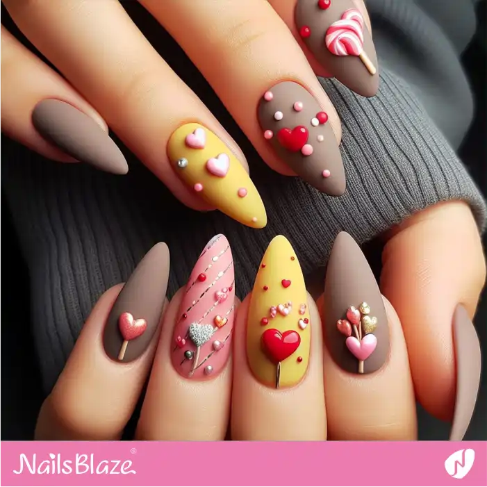 Nail design with Candies | Valentine Nails - NB2185